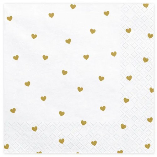 Guardanapos Corações Dourados